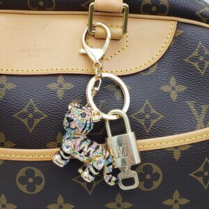Authentic Louis Vuitton Lock & Key with Unbranded Tiger Bagcharm, Keychain